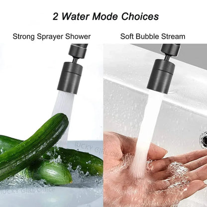 New 2-Mode Kitchen Faucet Spray Head – Adjustable 360° Rotary Splashback Nozzle & Aerator Filter