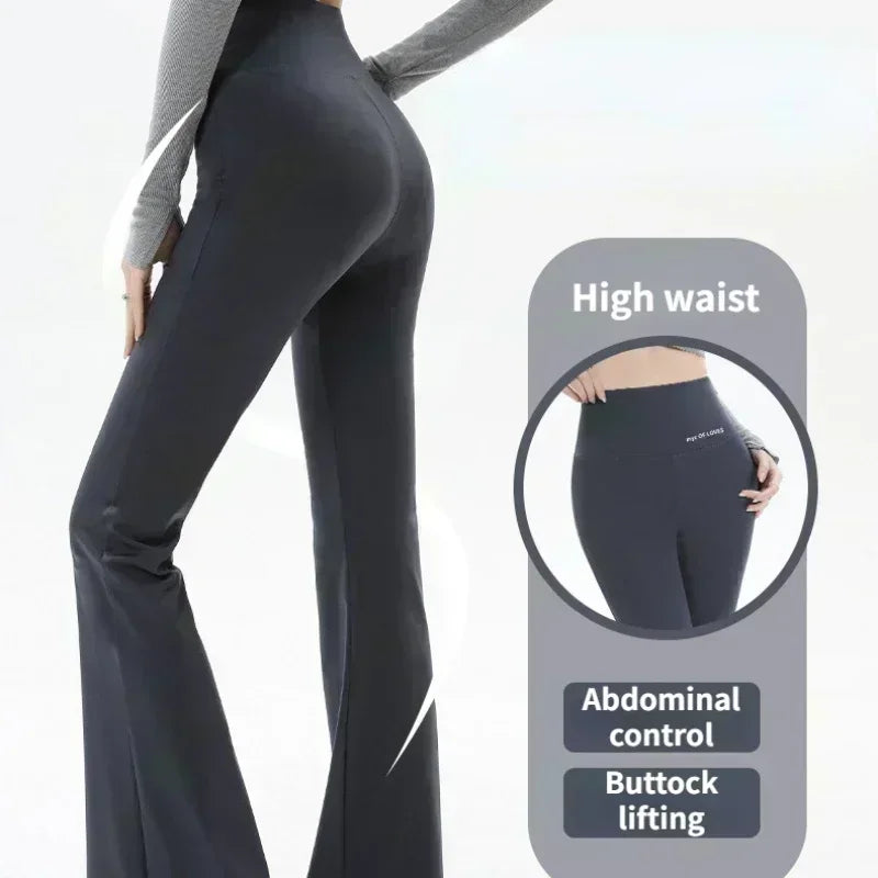 Flare Leggings for Women: High Waist Wide Leg Yoga Pants - Seamless Fitness Tights for Gym, Sports, and Casual Slimming Wear