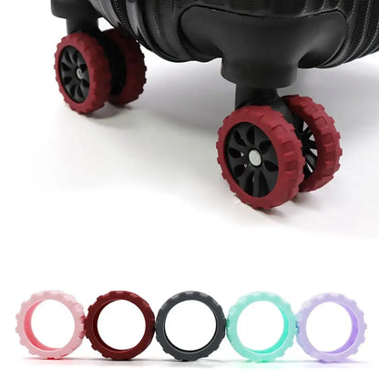 Universal Silicone Luggage Wheel Protectors – Travel Suitcase Caster Covers to Reduce Wear & Noise