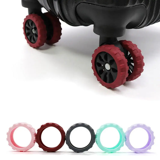 Universal Silicone Luggage Wheel Protectors – Travel Suitcase Caster Covers to Reduce Wear & Noise