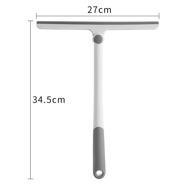 360° Rotatable Shower Squeegee - Glass Wiper Scraper Cleaner with Silicone Holder for Bathroom Mirror Cleaning