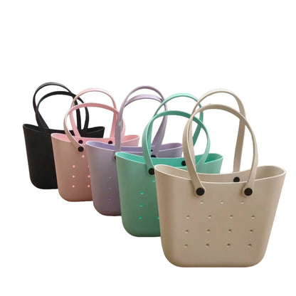 Fashion EVA Molded Beach Bag – Multi-Functional Women’s Shopping & Makeup Storage Tote, Trendy Plastic Waterproof Handbag