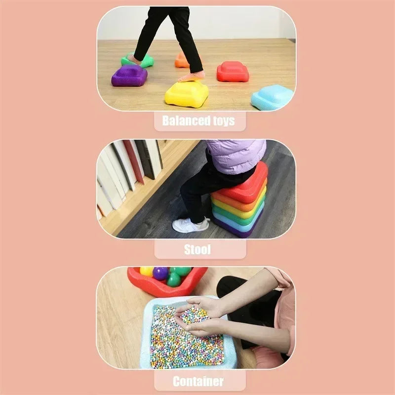 3Pcs Children's Balance Training Foam Tubes – Sensory Stacking Stones for Outdoor Games, Baby Sports Toys Gift