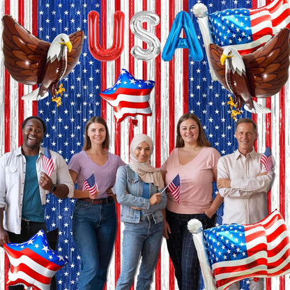 American Flag Balloon Set – Independence Day Foil Balloons for 4th of July USA Patriotic Party Decorations