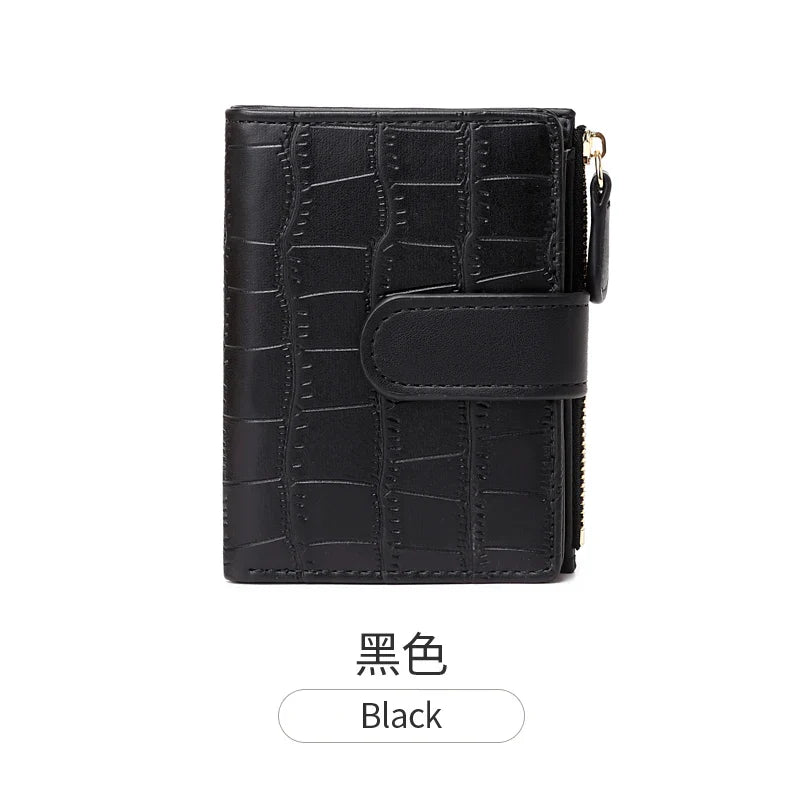2024 New Minimalist Women’s Wallet — High-Quality PU Leather Short Coin Purse, Fashionable Double-Fold Zero Wallet Holder