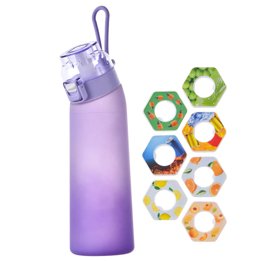650ML Scented Water Bottle , 7 Flavor Pods - Leak-Proof Air Water Bottle for Travel, Climbing and Hiking