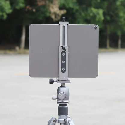 Universal Aluminum Alloy Tablet & Phone Stand – Adjustable Tripod Holder Clip for Mobile Devices