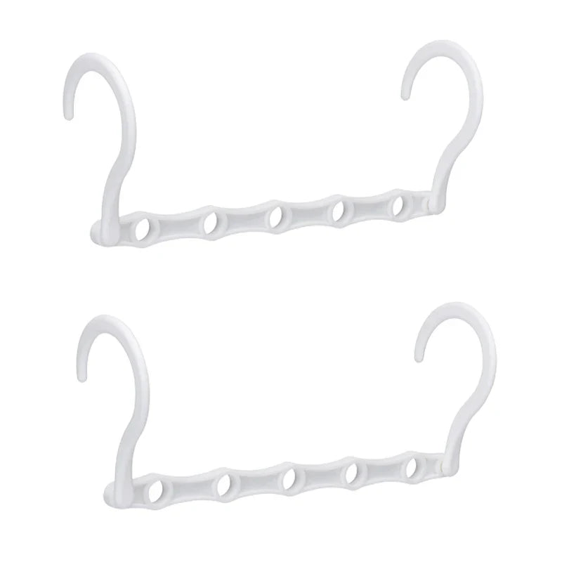 5-Hole Multifunctional Folding Hanger – Space-Saving Windproof Plastic Hook for Apartments, Dorms & Homes