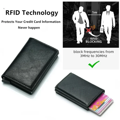 Slim RFID Aluminum Carbon Fiber Men’s Wallet – Slim Business Card & Credit Card Holder Case