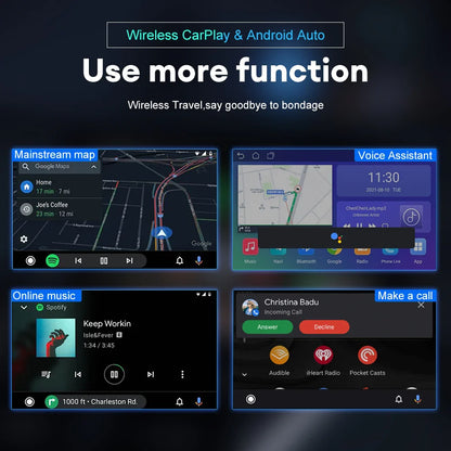 Acodo Wired to Wireless CarPlay Adapter – Android Auto Smart Dongle Mini Box with Plug and Play Bluetooth Connectivity and USB Interface