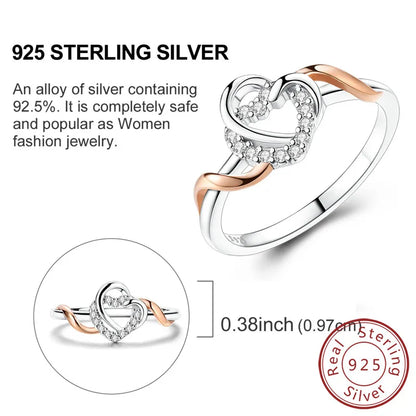 925 Sterling Silver Rings - Bow, Heart, Sun, Moon & Star Zircon Jewelry for Women, Birthday & Anniversary Gift