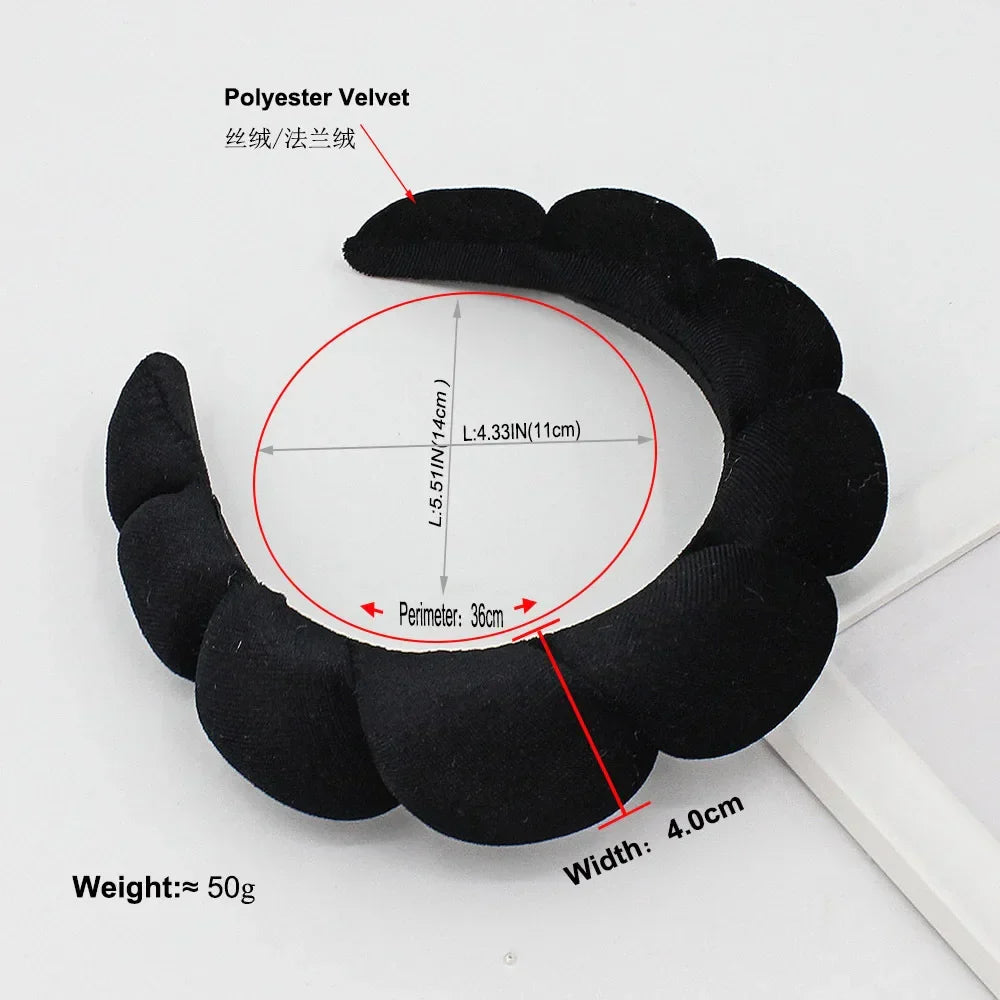 Velvet Sponge Spa Headband – Wide Padded Makeup & Face Washing Hairband for Skincare, Shower & Beauty Routine for Women & Girls