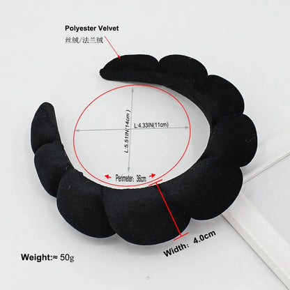 Velvet Sponge Spa Headband – Wide Padded Makeup & Face Washing Hairband for Skincare, Shower & Beauty Routine for Women & Girls