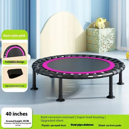 Household Indoor Trampoline – Foldable Thickened Steel Pipe Bounce Bed for Kids and Adults