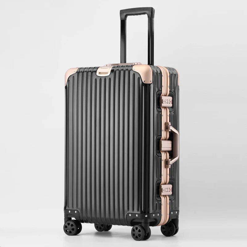 Aluminum Magnesium Alloy Rolling Suitcase – Designer Carry-On & Cabin Luggage, 20/28/30 Inch Trolley Case
