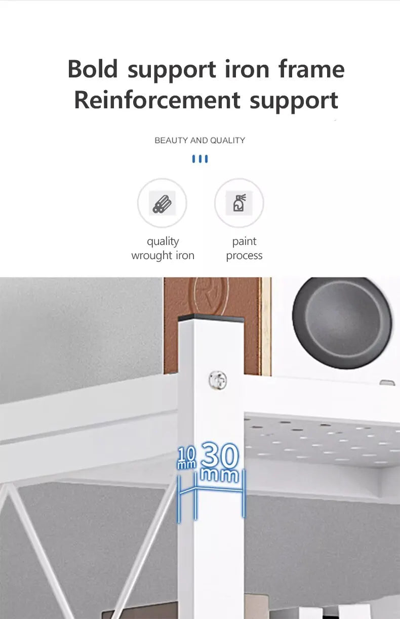 Foldable Large Iron Frame Storage Shelves – Installation-Free Standing Metal Shelving Unit for Kitchen