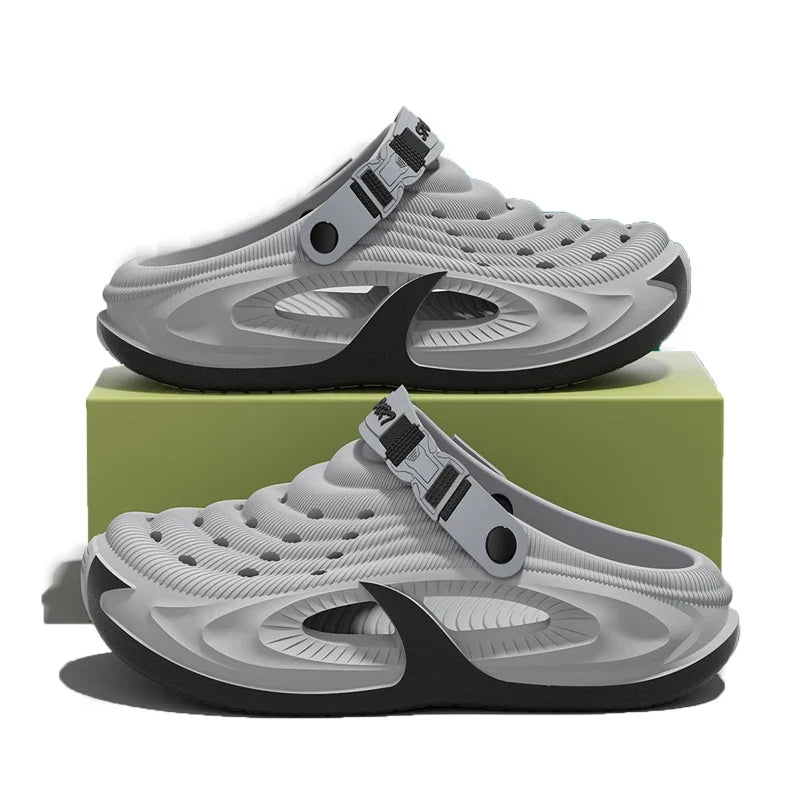 Men's EVA Outdoor Slippers - Non-Slip Closed-Toe Thick Soft Platform Summer Sandals for Men