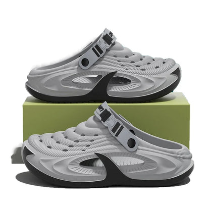 Men's EVA Outdoor Slippers - Non-Slip Closed-Toe Thick Soft Platform Summer Sandals for Men