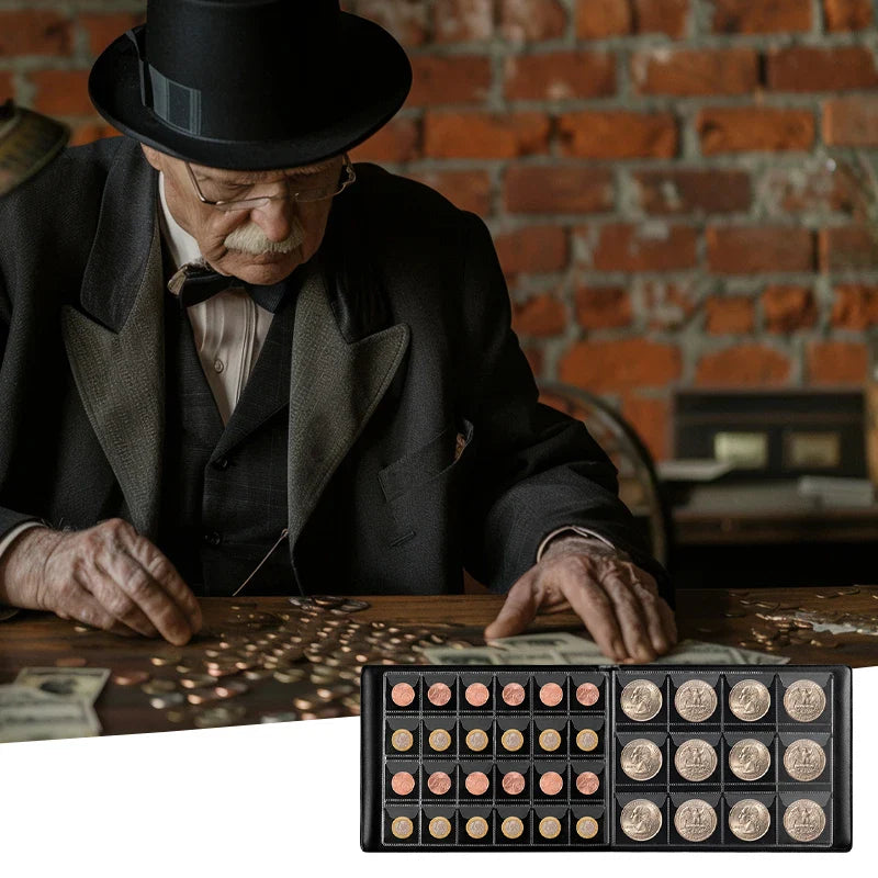 Coin Collection Holder Book for Collectors - 300 Pockets Organizer, Storage Box Case Album for 20/25/27mm Coins