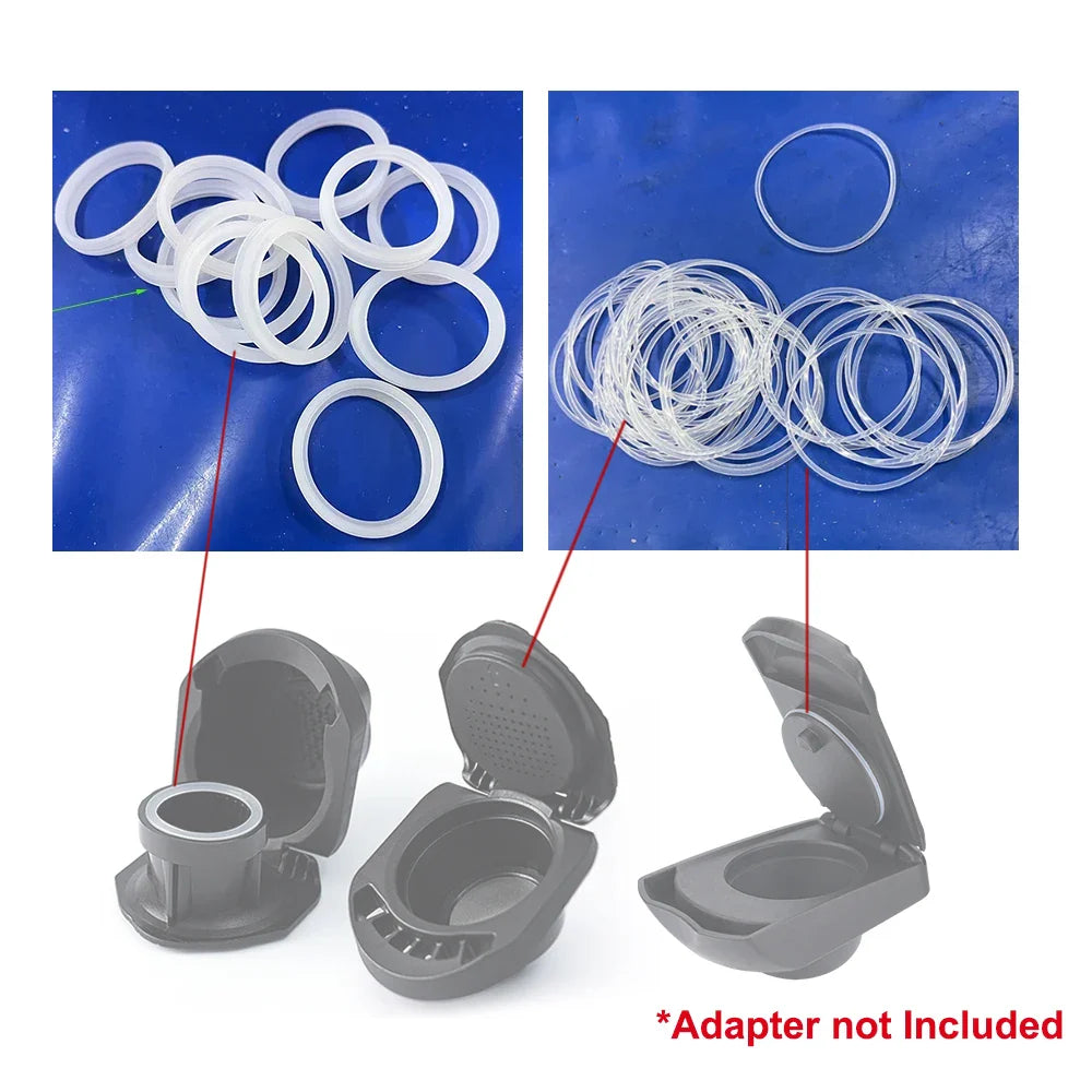 Dolce Gusto Coffee Adapter Rubber O-Ring: Silicone Seals Food-Grade O-Shape Accessory - Compatible with Coffee Machines (Adapter Not Included)