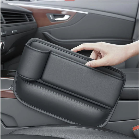 Universal Car Seat Gap Organizer Box – Multifunction Leather Storage Pocket with Cup Holder for Phone, Wallet, Keys & Cards