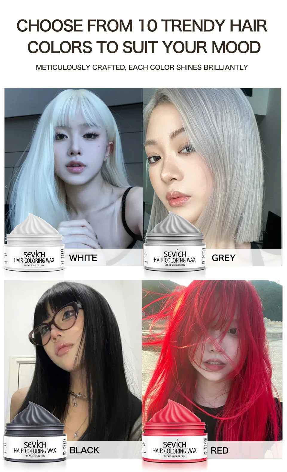 Temporary Hair Color Wax Kit – Washable Instant Hair Dye Cream for Men, Women & Kids, Party Cosplay, Blue, Purple, Red, Green