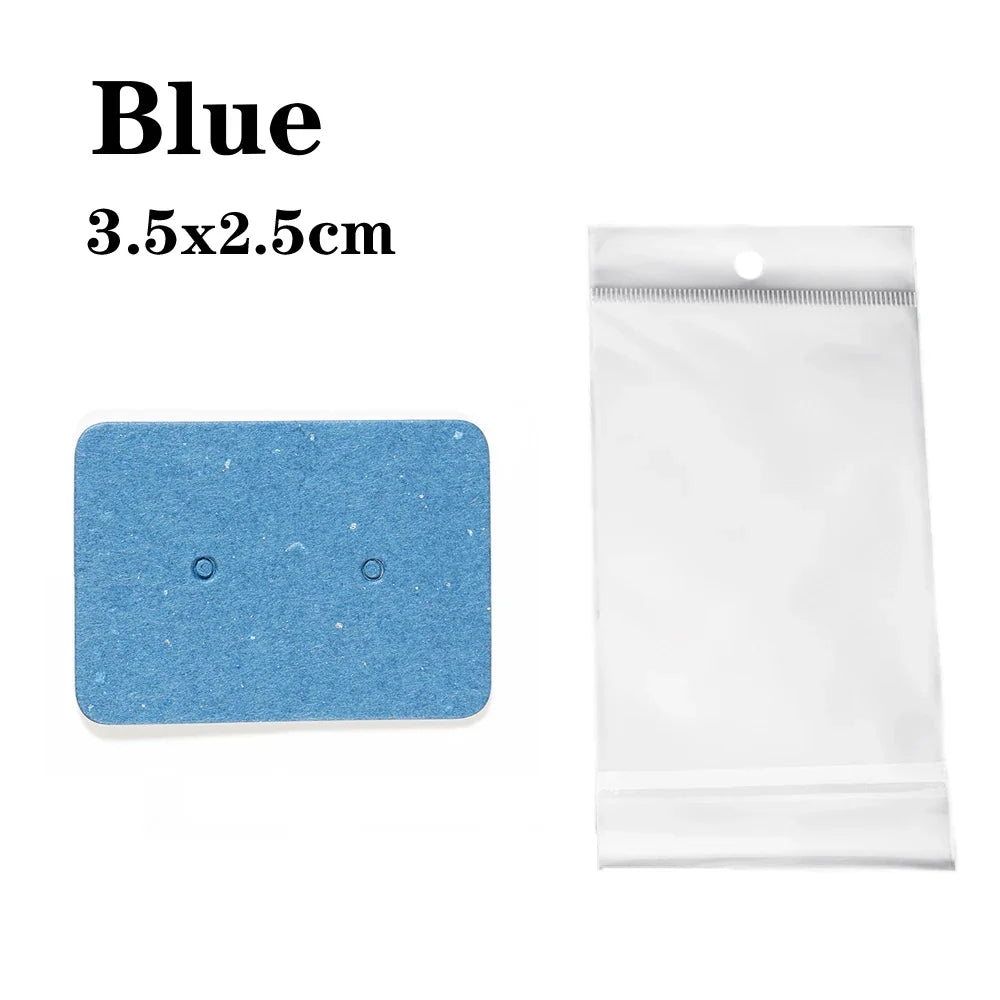 50 Sets Earring & Necklace Display Cards with Self-Seal Kraft Paper Bags – DIY Jewelry Packaging