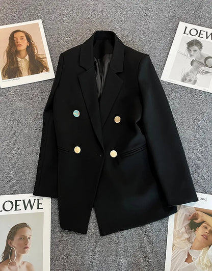 2023 Women's Elegant Single Button Blazer – Slim Fit Long Sleeve Office Jacket for Autumn & Winter