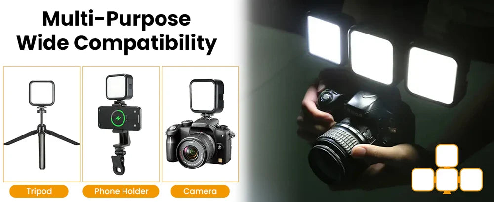 Pocket RGB LED Fill Light – Portable Mini Video Light for Camera, Smartphone, GoPro & Laptop, Adjustable Selfie Lamp