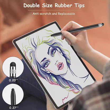 Universal Touch Pen for Tablets - Dual Silicone Head Capacitive Stylus for iPad and Android Smartphones