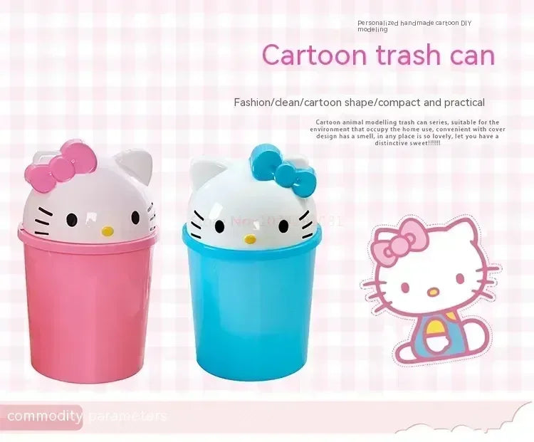 New Sanrio Hello Kitty Kawaii Dustbin – Trash Can for Living Room, Bedroom & Toilet