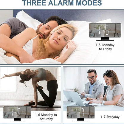 LED Digital Projection Alarm Clock – Ceiling Projector with Time, Temperature Display, Backlight & Snooze Function for Home