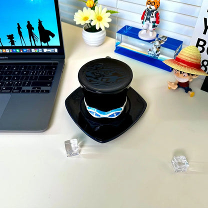 One Piece Mug – Creative Three Brothers Hat Shaped Coffee Cup, Anime Chopper, Ace & Sabo Ceramic Water Cup for Parties