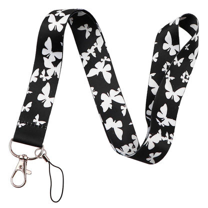 Cartoon Butterfly Lanyard for Keys – Neck Strap ID Badge Holder, Phone USB Keychain Accessories