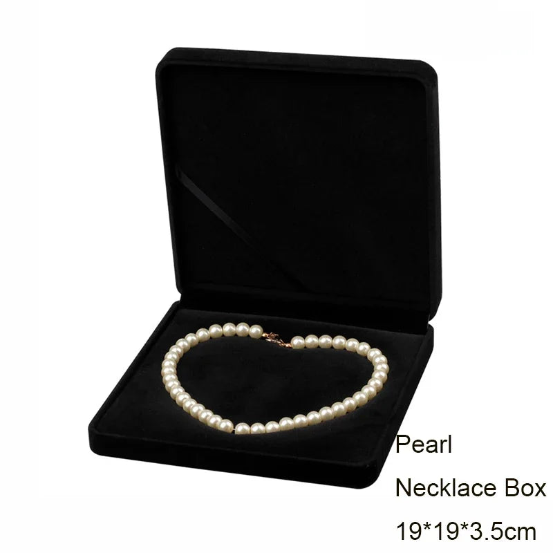 Black Velvet Jewelry Box - Full Range Storage for Rings, Earrings, Bracelets, Pendants, Necklaces, and Gifts