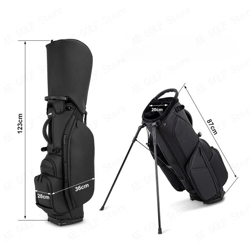 PLAYEAGLE Golf Stand Bag — Lightweight PU Leather Golf Bag with Stand, Multifunctional Golf Rack Bag for Men