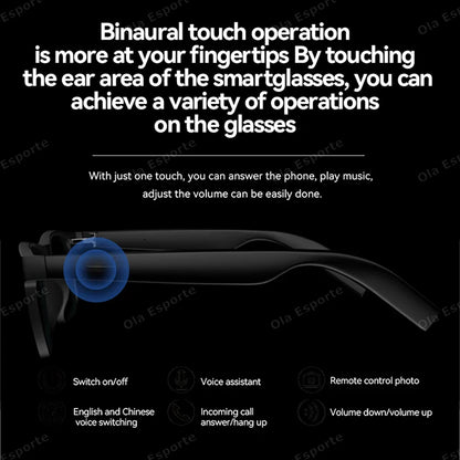 Ola Esporte Smart Glasses — Bluetooth Call Sunglasses, Multi-Functional Anti-Blue Light Wireless Headset for Men and Women