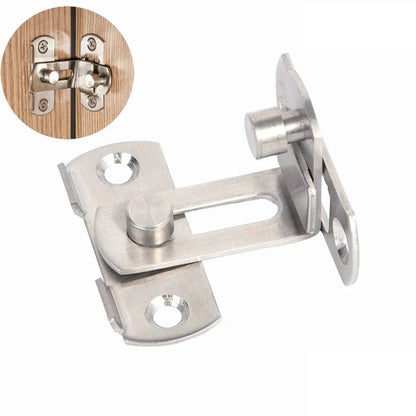 Stainless Steel 90 Degree Door Lock Guard Latch Bolt - Toggle Latch for Sliding Barn Doors, Wine Cabinets, and Closets - Right Angle Lock