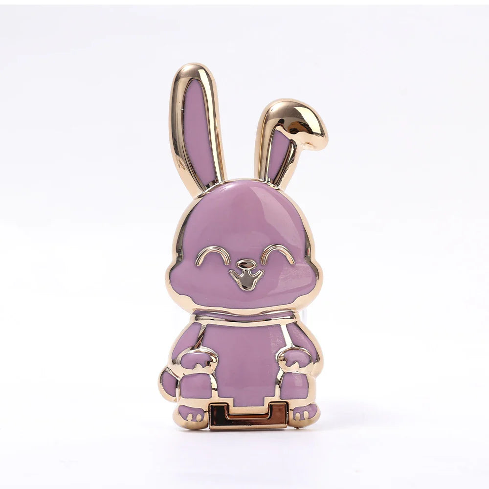 Universal Bunny Phone Ring Holder – 2-in-1 Foldable Cellphone Stand with Cute 3D Rabbit Finger Bracket