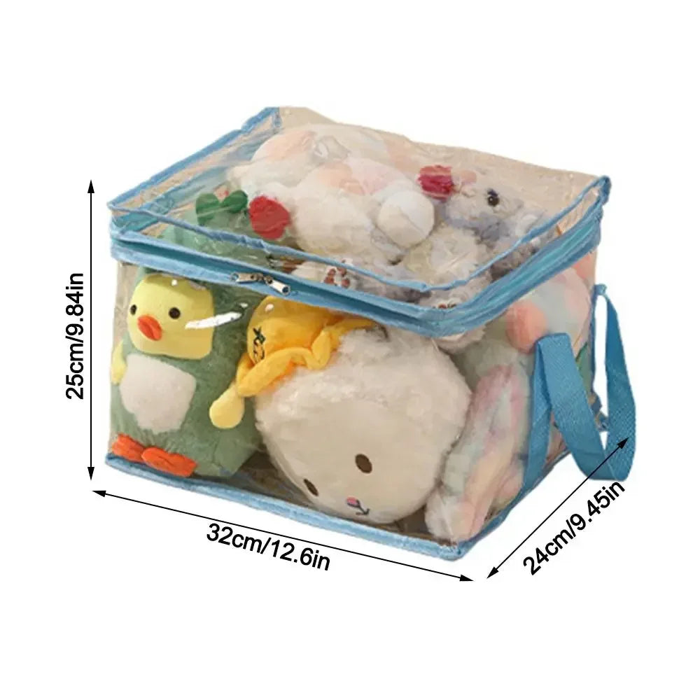 Large Capacity PVC Waterproof Toy Storage Box – Foldable Transparent Dustproof Home Organizer Bag