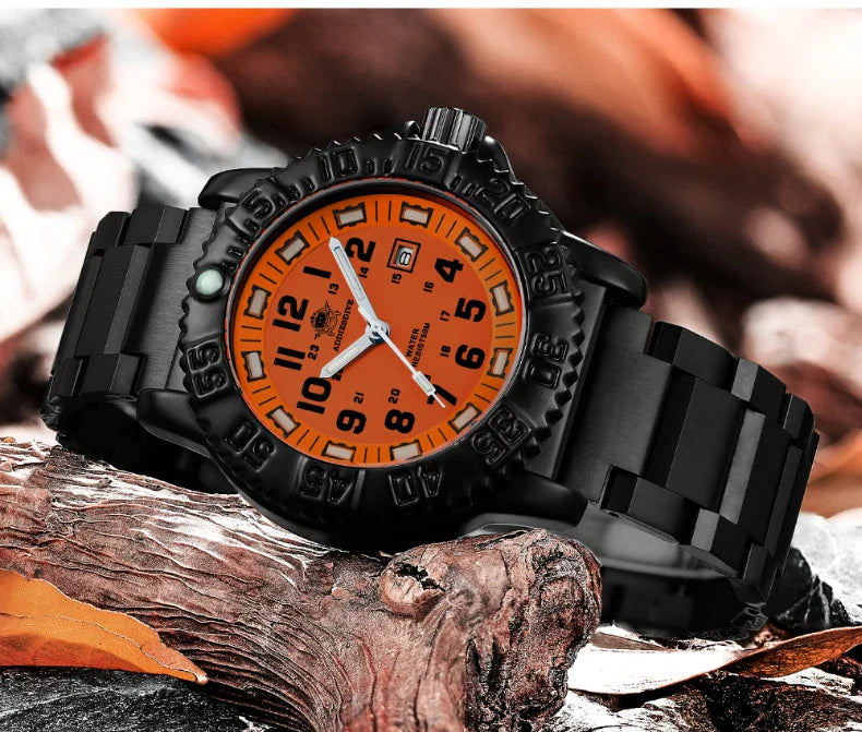Addies Men's Military Watch - Luminous, Multi-Functional Quartz with Nylon & Steel Strap, Waterproof Outdoor Sports Watch