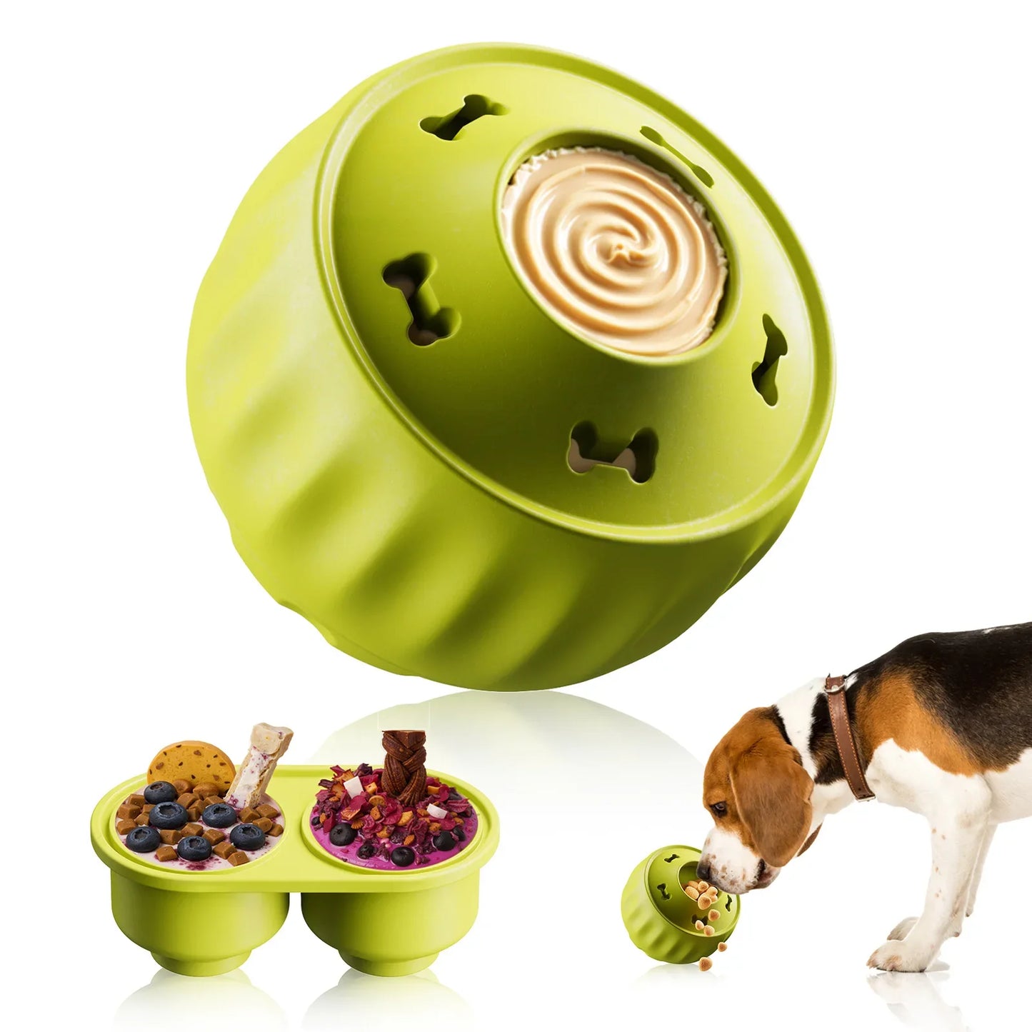 Interactive Silicone Dog Treat Mold Toy – Boredom Relief & Frozen Enrichment Chew Toy for Puppies and Dogs