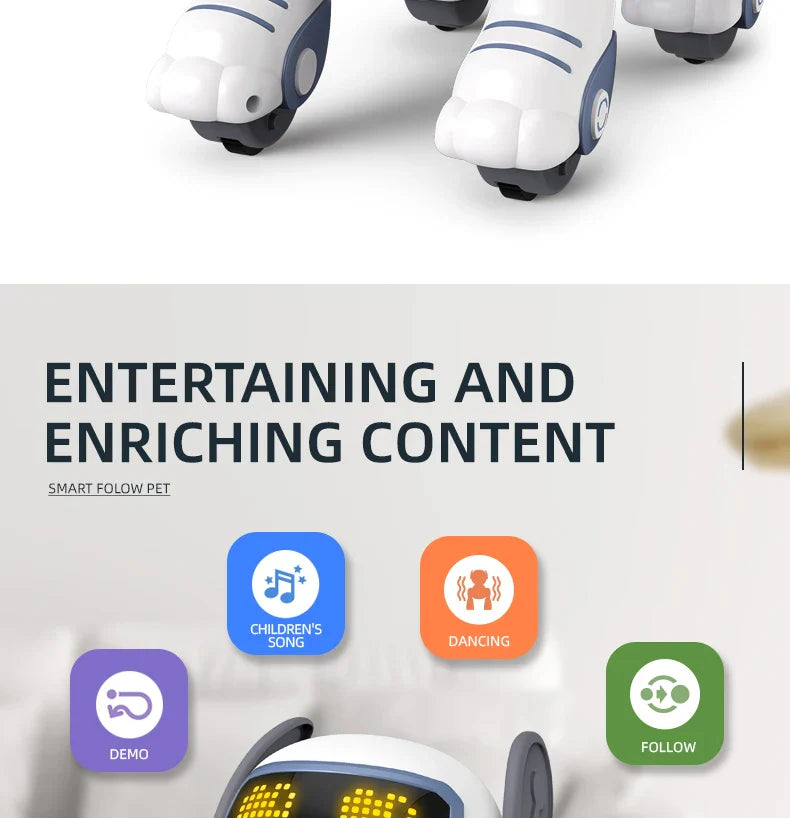 2-in-1 Intelligent Remote Control Robot Dog – Programmable Stunt & Voice Command Toy with Touch & Music for Kids
