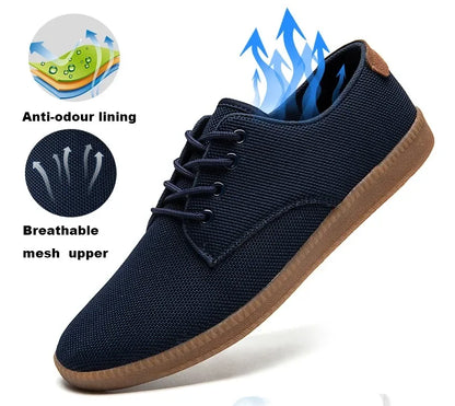 Men’s Canvas Casual Sneakers — Lightweight Slip-On Vulcanized Flats & Loafers, Comfortable Trainers Shoes