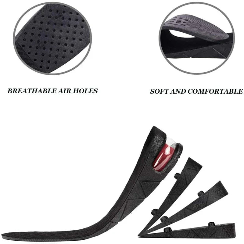 Height Increase Insoles with Air Cushion – Elevator Shoe Inserts for Men & Women, Adjustable 3-9cm Taller Footwear Lifts