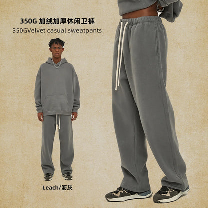 Straight-Lined Solid Color Cashmere Sweatpants – Soft Cozy Lounge Pants
