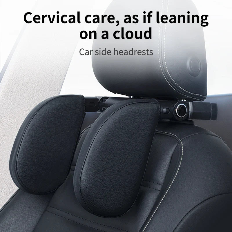 Fifth-Generation Upgraded Multi-Functional Side Pillow - Built-In Storage Hook and Aromatherapy Box for Car Travel