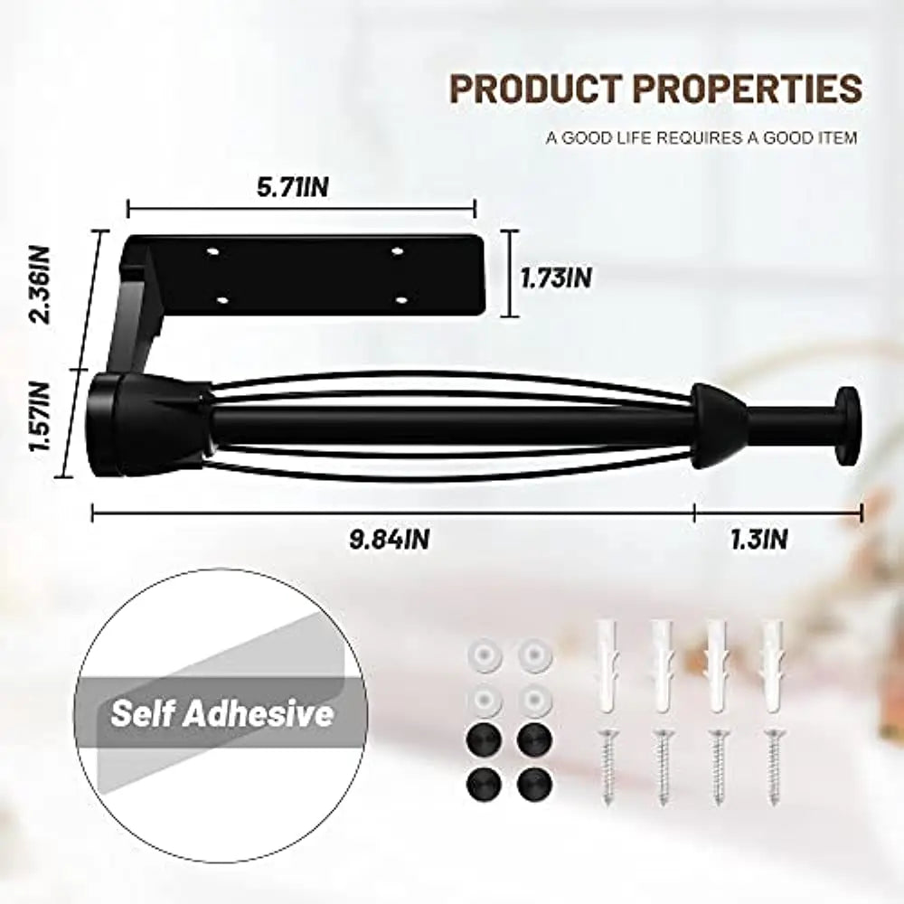 Wall Mount Paper Towel Holder with Damping Effect - Single Hand Operation, Under Cabinet Design for Kitchen and Bathroom