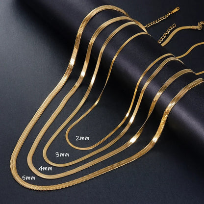 925 Sterling Silver & Gold Snake Chain Necklace – Herringbone Choker for Women & Men, 2024 Trendy Jewelry Gift