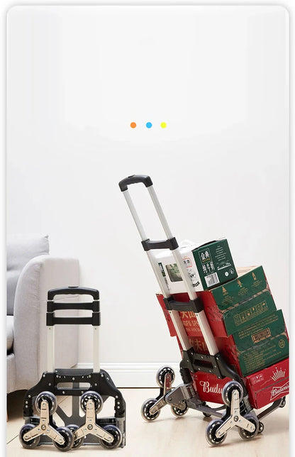 GIANXI Folding Shopping Cart with Wheels – Portable Aluminum Alloy Trolley for Outdoor & Stair Climbing